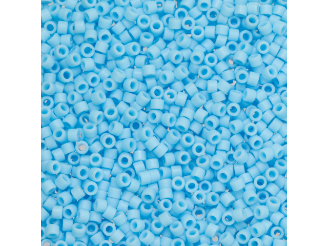TOHO Aiko 11/0 Opaque Frosted Blue Turquoise Precision Cylinder Seed Beads, 4g Pack