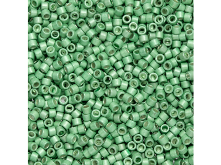 TOHO Aiko 11/0 Galvanized Matte Mint Green Precision Cylinder Seed Beads, 4g Pack