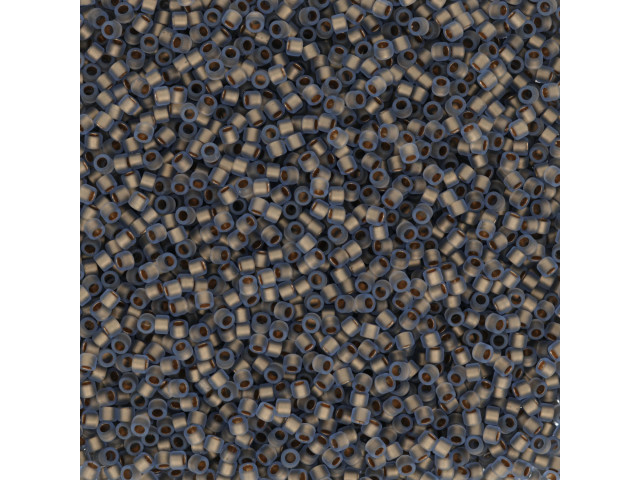 TOHO Aiko 11/0 Frosted Gold-Lined Light Sapphire Rainbow Precision Cylinder Seed Beads, 4g Pack