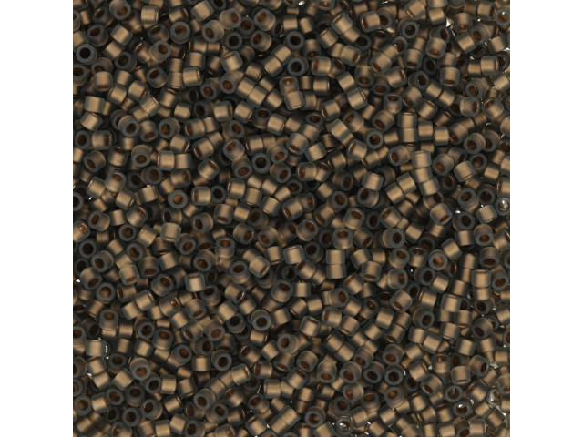 TOHO Aiko 11/0 Frosted Gold-Lined Black Diamond Rainbow Precision Cylinder Seed Beads, 4g Pack