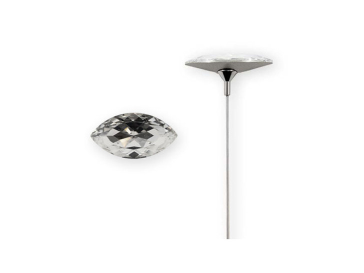 Clearance - Was $7.60 - PRESTIGE 4227 32mm Eye Fancy Stone Crystal Flower Pin