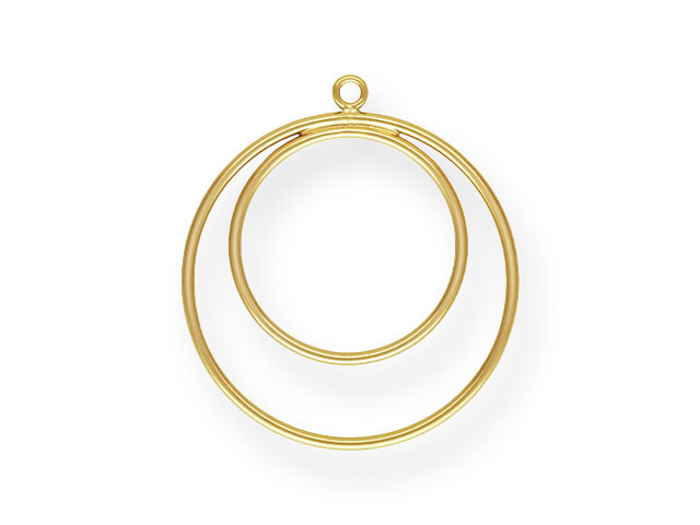 Gold-Filled 14K/20 25mm & 18mm Round Drop Pendant