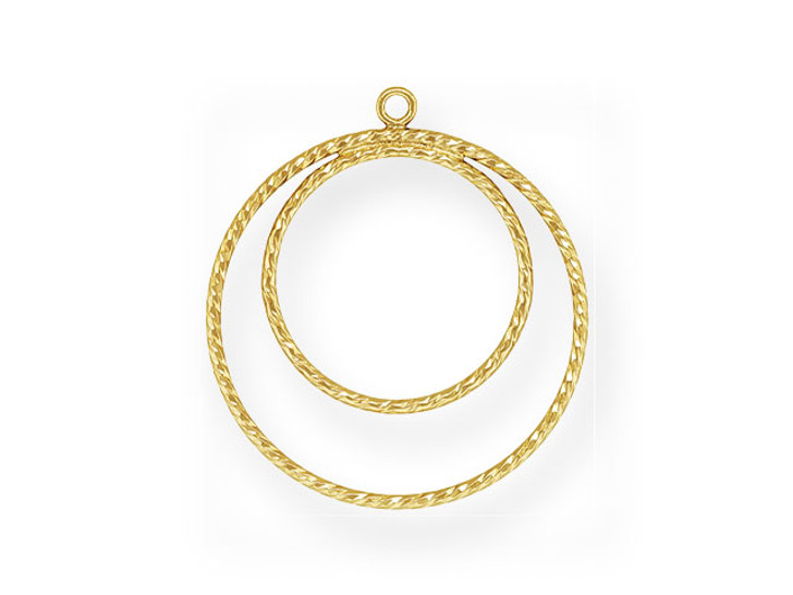 Gold-Filled 14K/20 25mm & 18mm Sparkle Drop Pendant