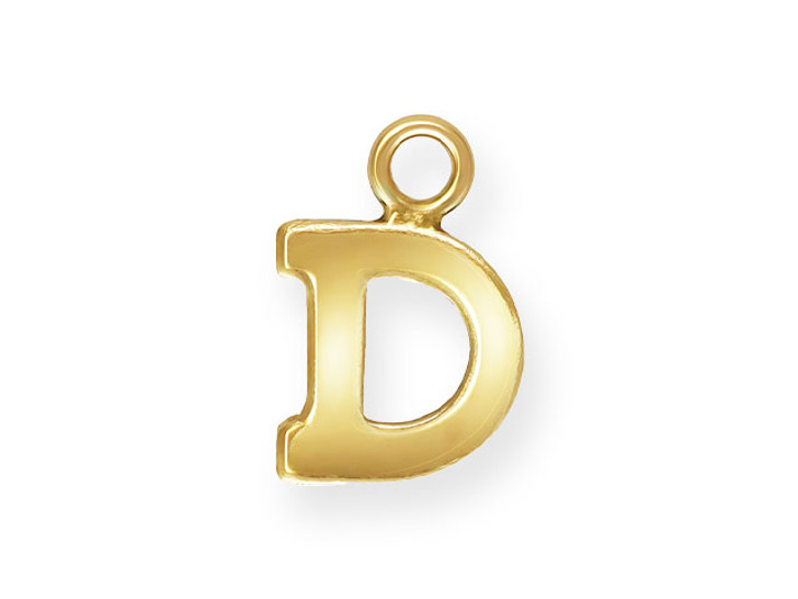 Gold-Filled 14K/20 Block Letter 'D' Charm - Artbeads.com