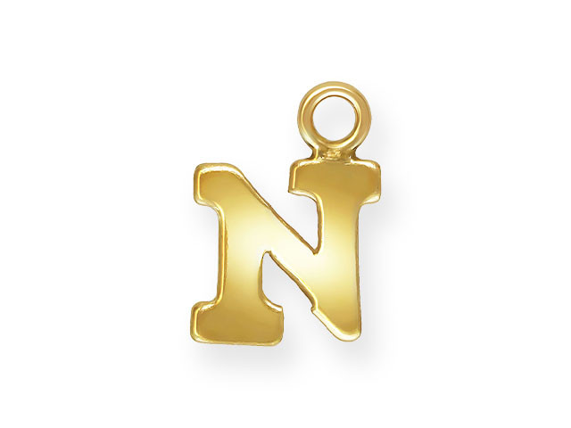 Clearance - Was $6.29 - Gold-Filled 14K/20 Block Letter 'N' Charm