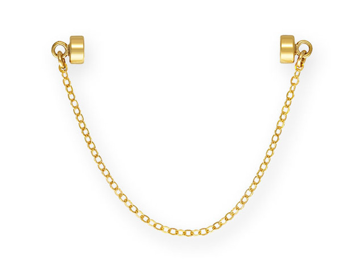 Gold-Filled 14K/20 70mm Flat Cable Safety Chain with Magnetic Clasp