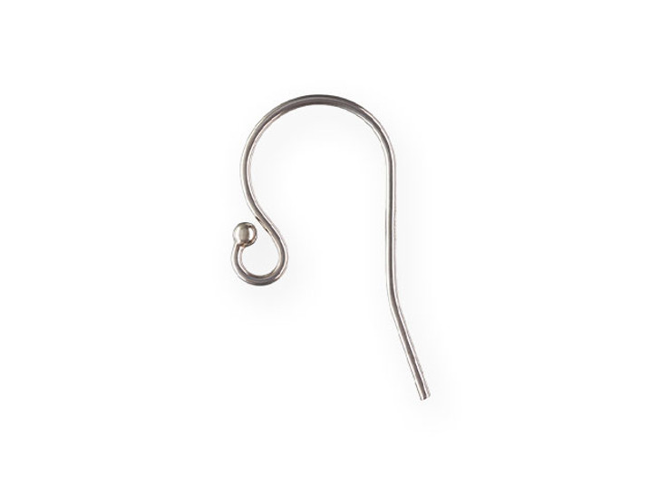Sterling Silver Ball End Ear Wire 0.66mm (1 Pair)