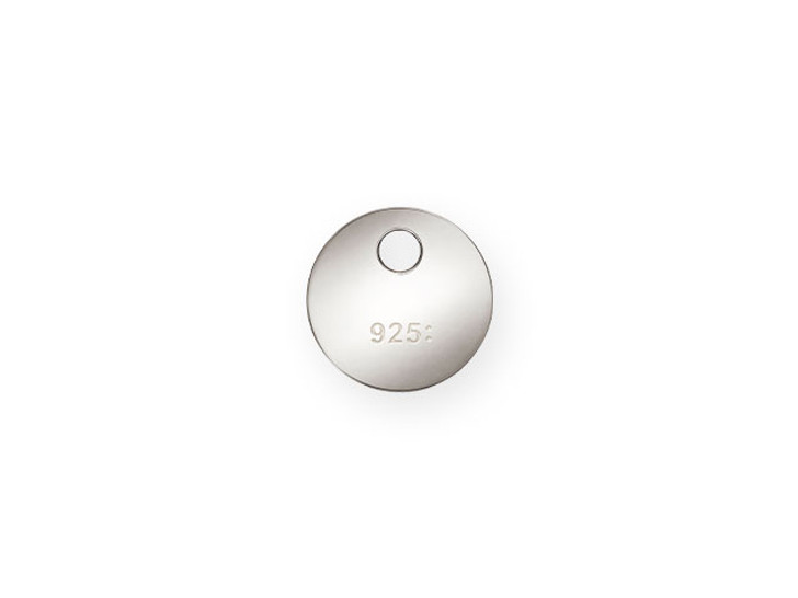 Sterling Silver 4.0mm Round Quality Tag with 0.9mm Hole and Anti-Tarnish Finish