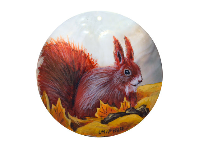 Wildlife and Pets Squirrel 60mm Mother of Pearl Pendant