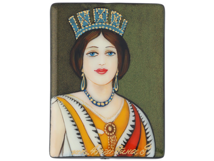 40 x 30mm Victoria Portrait 2 Black Agate Rectangle Bead