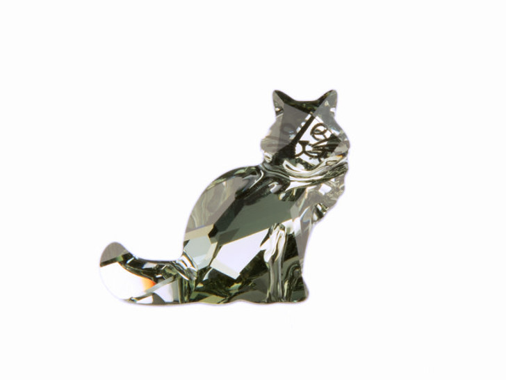 PRESTIGE 4030 Maine Coon Cat with Outline Fancy Stone 20mm Black