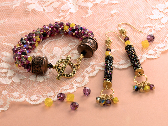 Crystal Pizzazz Bracelet and Earrings