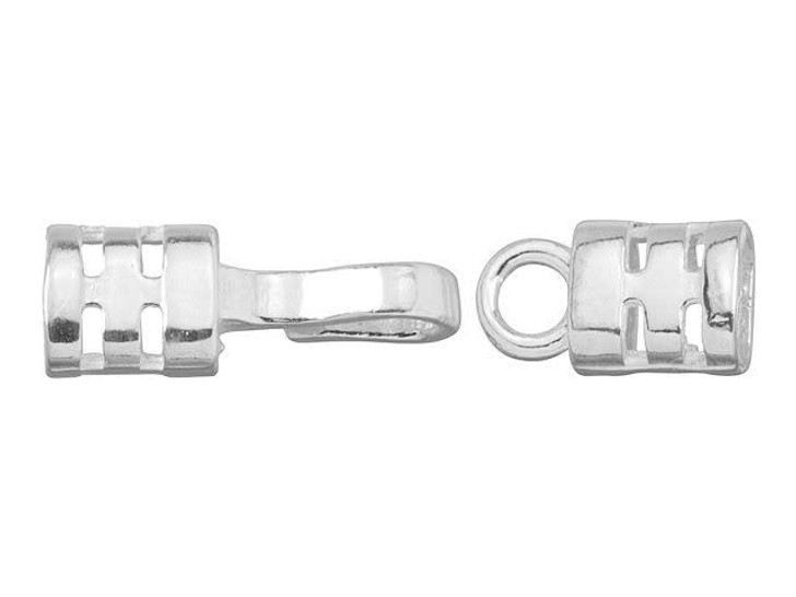 B&B Benbassat Sterling Silver 5x3mm Crimp Hook and Eye Clasp Set