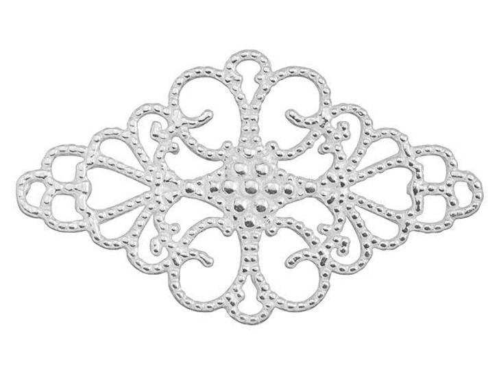 B&B Benbassat Sterling Silver Filigree Diamond Shaped Embellishment