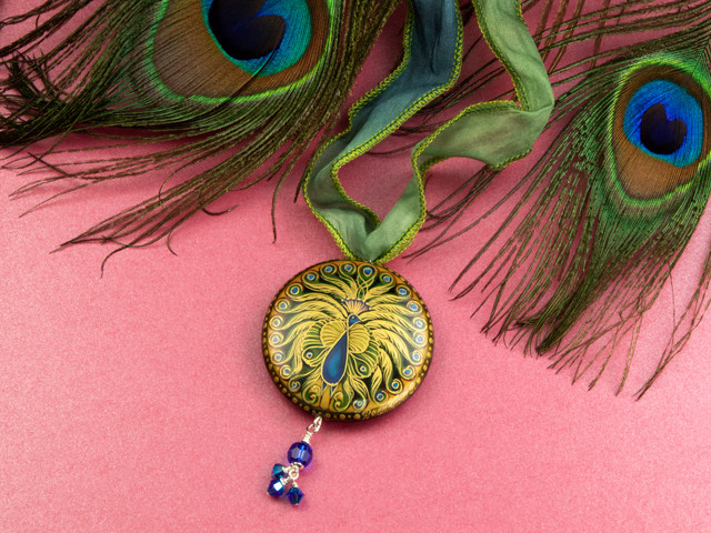 Painted Peacock Necklace