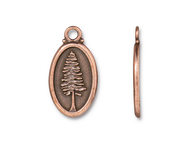 TierraCast Antique Copper Redwood Quoted Charm