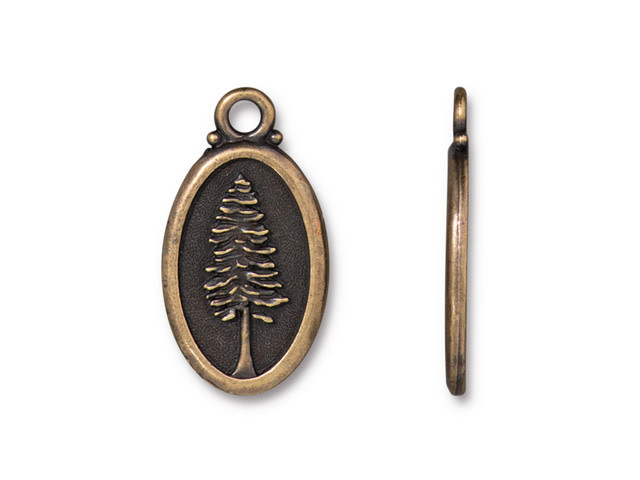 TierraCast Brass Oxide Redwood Quoted Charm