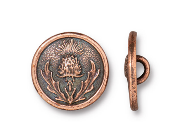 TierraCast Antique Copper Thistle Button