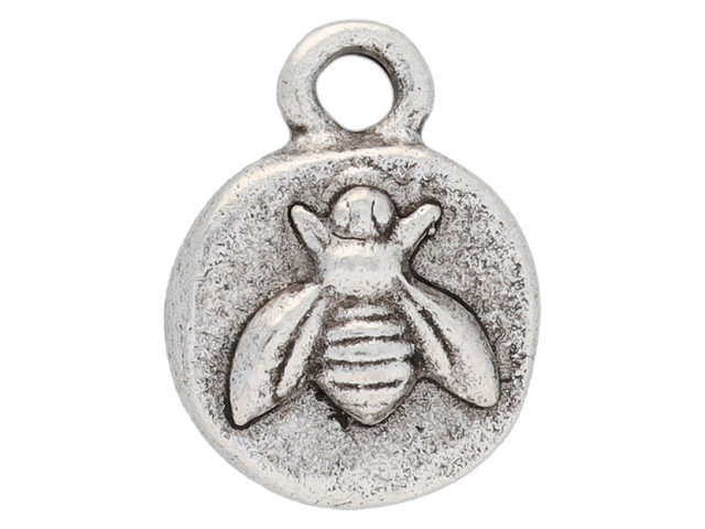 Nunn Design Antique Silver-Plated Pewter Organic Itsy Bee Charm