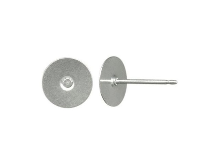 Titanium Earring 11mm Post with 8mm Stainless Steel Flat Pad Titanium Earring 11mm Post with 8mm Stainless Steel Flat Pad