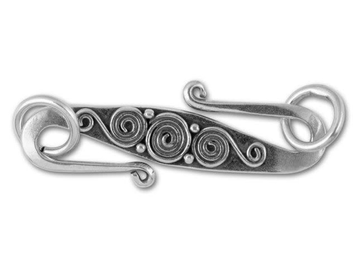 Bali Silver S Clasp with Swirls