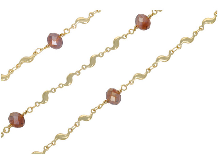 Jesse James Beads Chain Reaction #3 Gold and Orange Beaded Chain