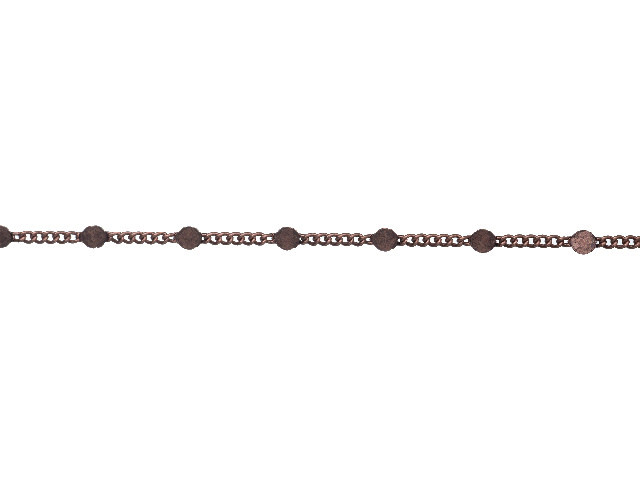 Antique Copper 2.25mm Curb Hammered Satellite Chain