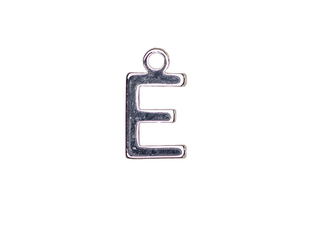 Alphabet Letter Charms in Silver Letter E