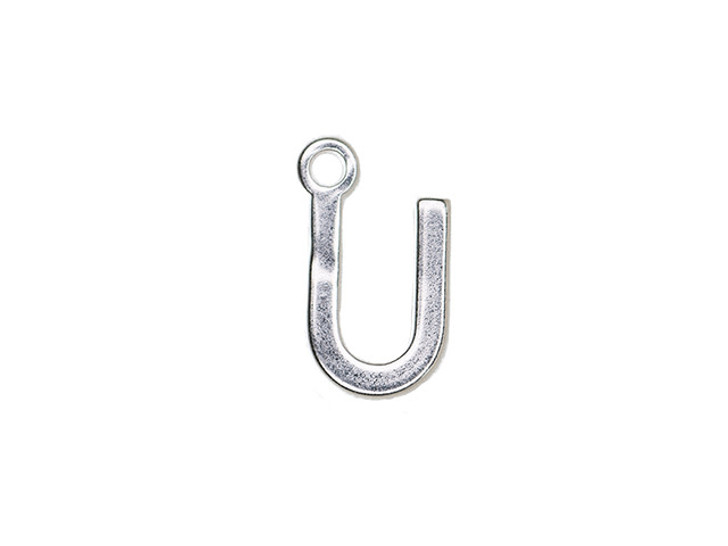 Alphabet Letter Charms in Silver Letter U