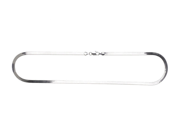 Silver 18" 4mm Flat Herringbone Necklace With Clasp Silver 18" 4mm Flat Herringbone Necklace With Clasp