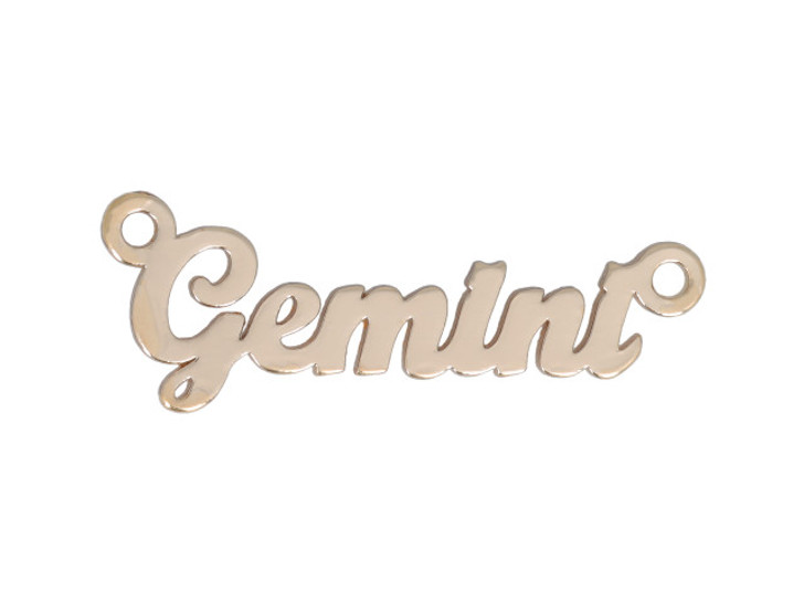 Sign Of The Zodiac Charm Laser Cut Brass With 2 Loops Gold Gemini