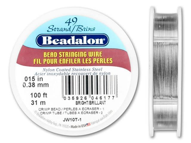 Beadalon Perlenbesaitungsdraht: 49-fädig, 0,018 Zoll, Satin Gold, 9 M – Flexibel & Stabil Für Schmuckdesign