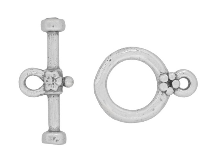 Artbeads Sterling Silver Plain Round Silver Toggle Clasp Set