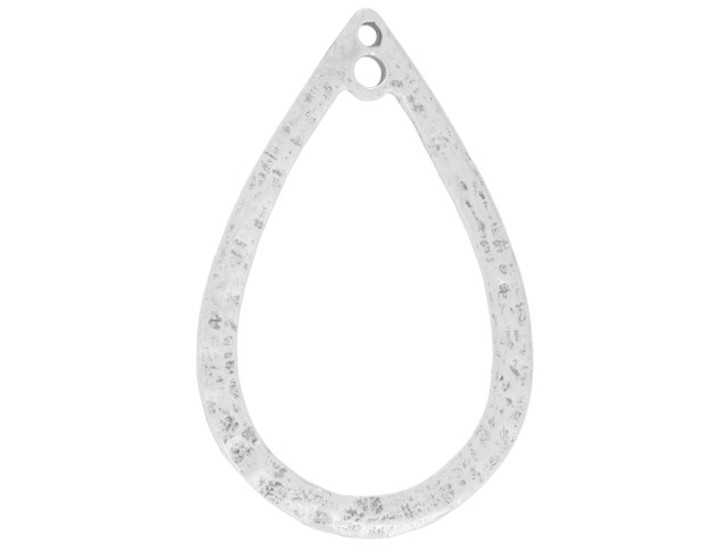 Artbeads Sterling Silver Hammered Teardrop Charm with 2 Holes at the Top Center