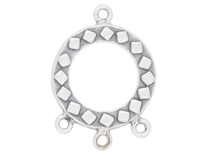 Artbeads Sterling Silver Circle Chandelier Link with Three Dangle Loops