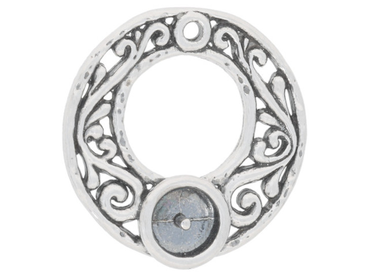 Artbeads Sterling Silver Hoop shaped charm with flowing design