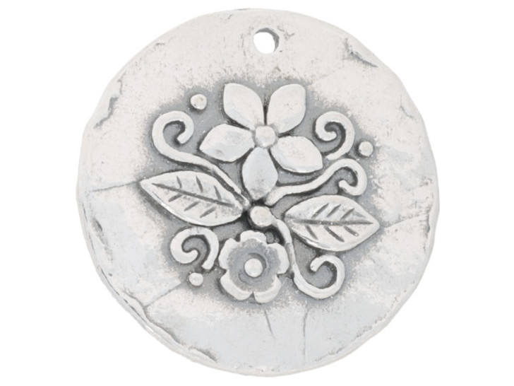 Artbeads Sterling Silver Charm with Two Five-Petal Flowers