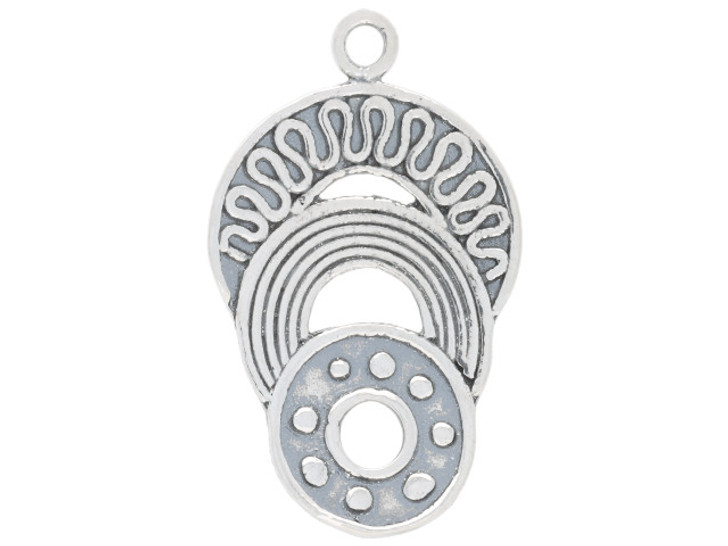 Artbeads Sterling Silver Charm with Three Overlapping Circles with Different Designs