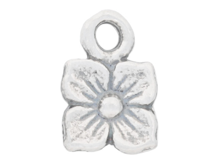 Artbeads Sterling Silver Four Petal Flower Link with Connectors Between Two Bottom Petals