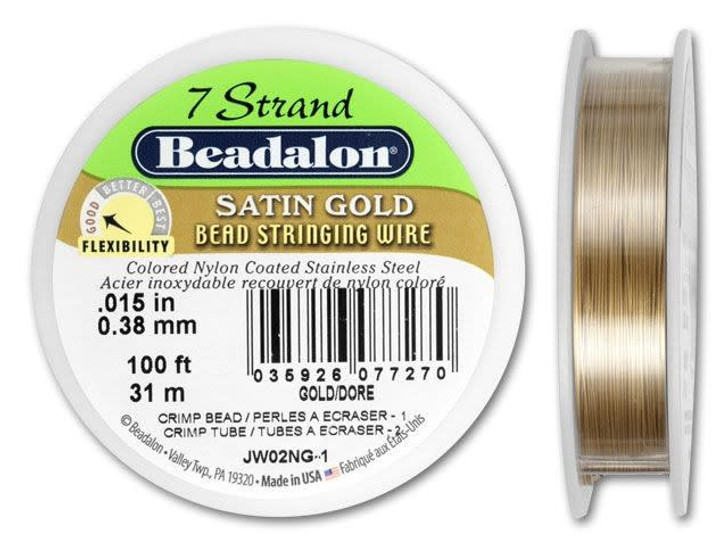 Beadalon 7 .015 100FT - Satin Gold