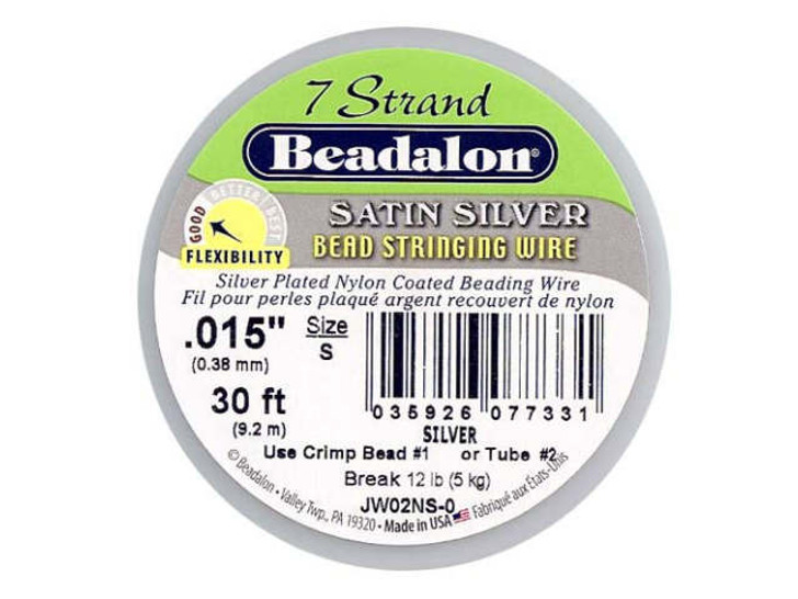 Beadalon 49 Bead Stringing Wire BLACK .015'' 30ft