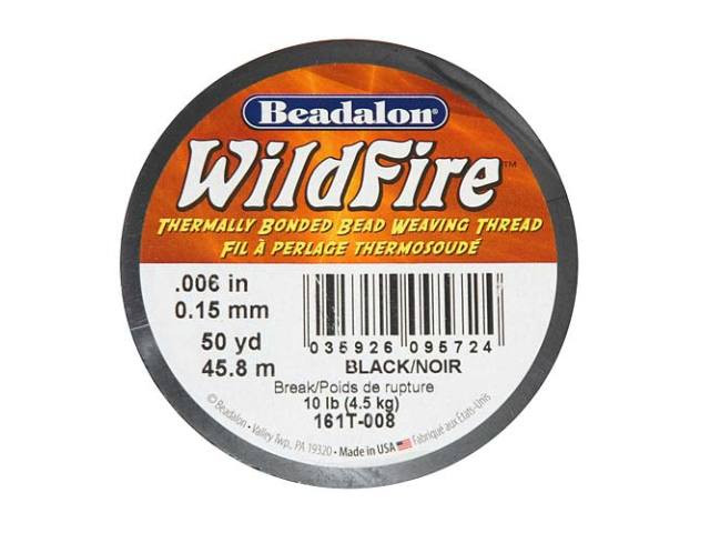Beadalon WildFire Black Beading Thread 0.006