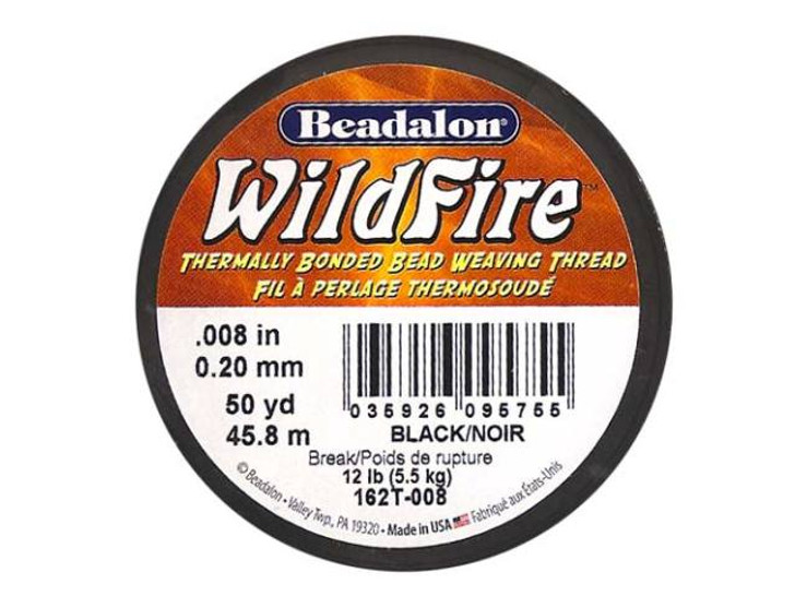 Beadalon Black WildFire - 50 Yards, .008-Inch (12LB Test)