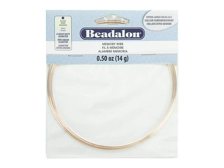 Beadalon Extra Heavy Duty Round Memory Wire Rose Gold Color Extra Large Necklace