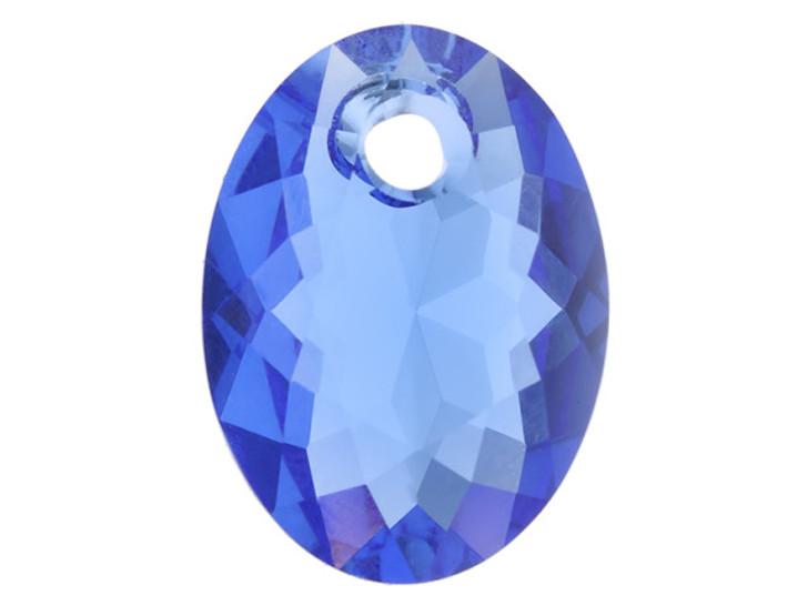 PRESTIGE 6438 11mm Elliptic Cut Crystal Pendant Sapphire