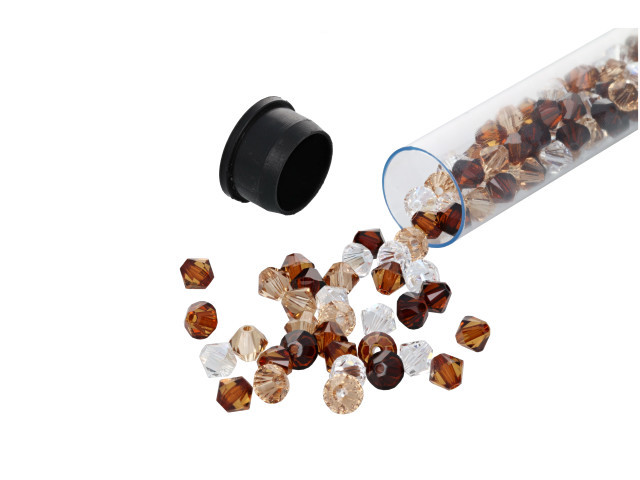 PRESTIGE 5328 4mm Bicone Hot Chocolate Crystal Designer Bead Blend