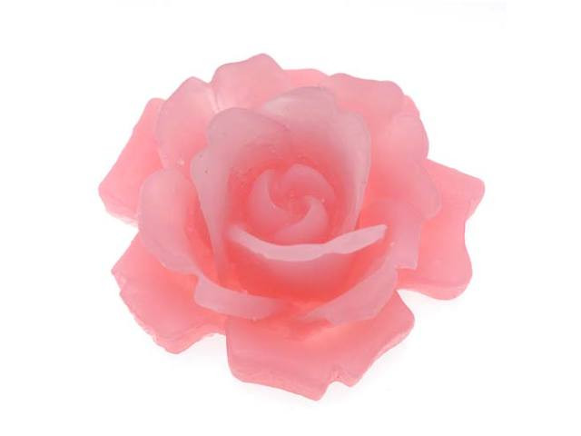 Clearance - Was $2.19 - Lucite Cabochons 3-D Large Rose Flower Opaque Pink 34mm (1 pcs)