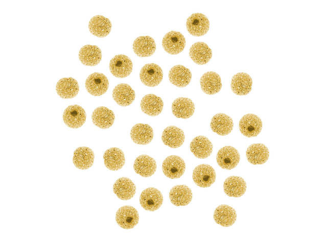 22K Gold Plated Stardust Sparkle Round Beads 3mm