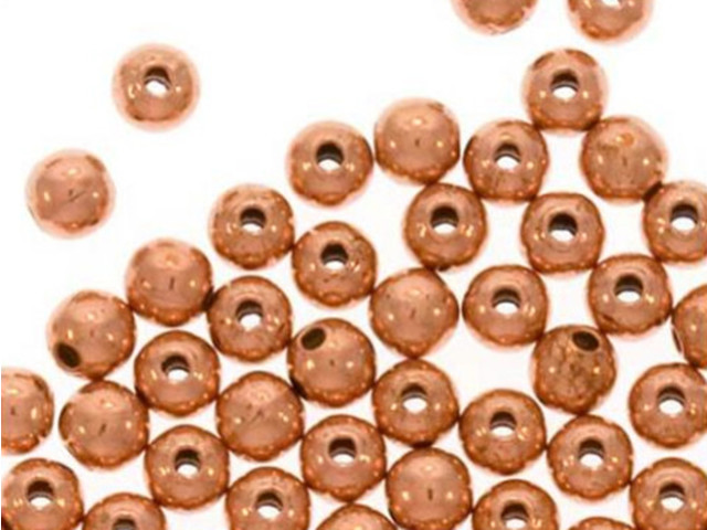 Real Copper Tiny Uniform Round Beads 2 mm (100 pcs)