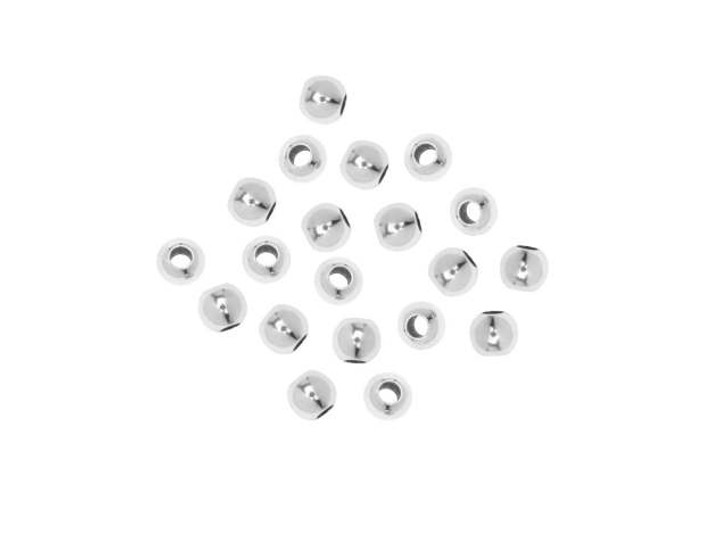 Sterling Silver Beads, Seamless Round 2.5mm, Antiqued Silver (20 Pieces)